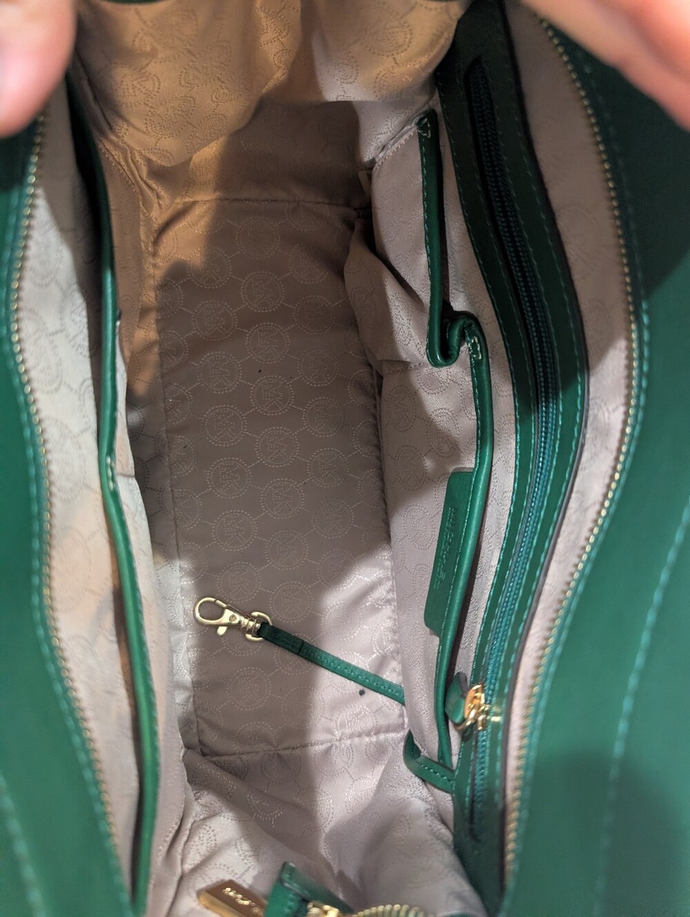 Michael Kors Emerald Green Leather Satchel - Picture 6 of 7